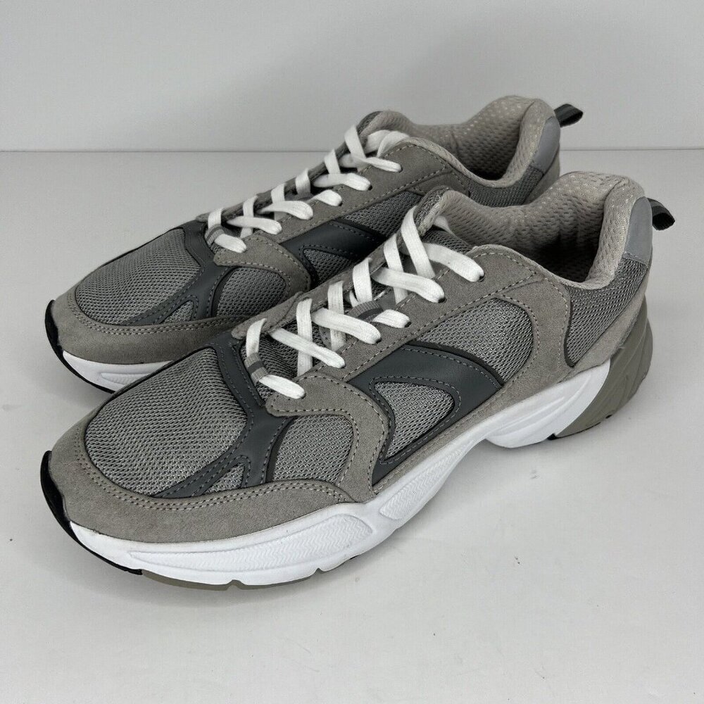 H&M Beige/Taupe Mesh & Suede Womens Size 10 Lace-Up Walking/Athletic Sneakers